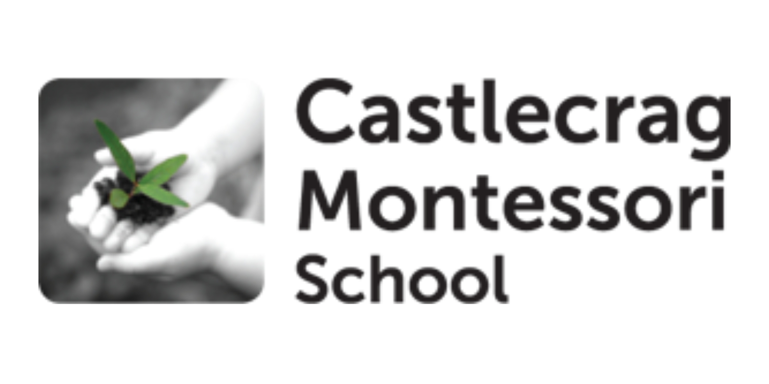 castle crag montessori school logo in black and white