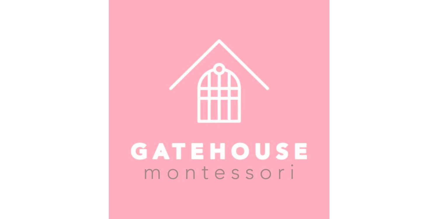 gatehouse montessori logo on pink background