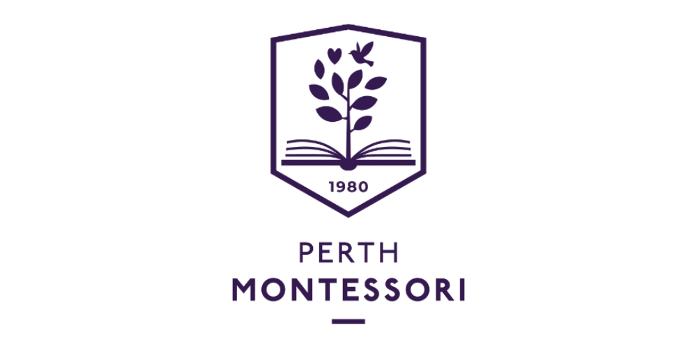 Perth montessori logo on a white background