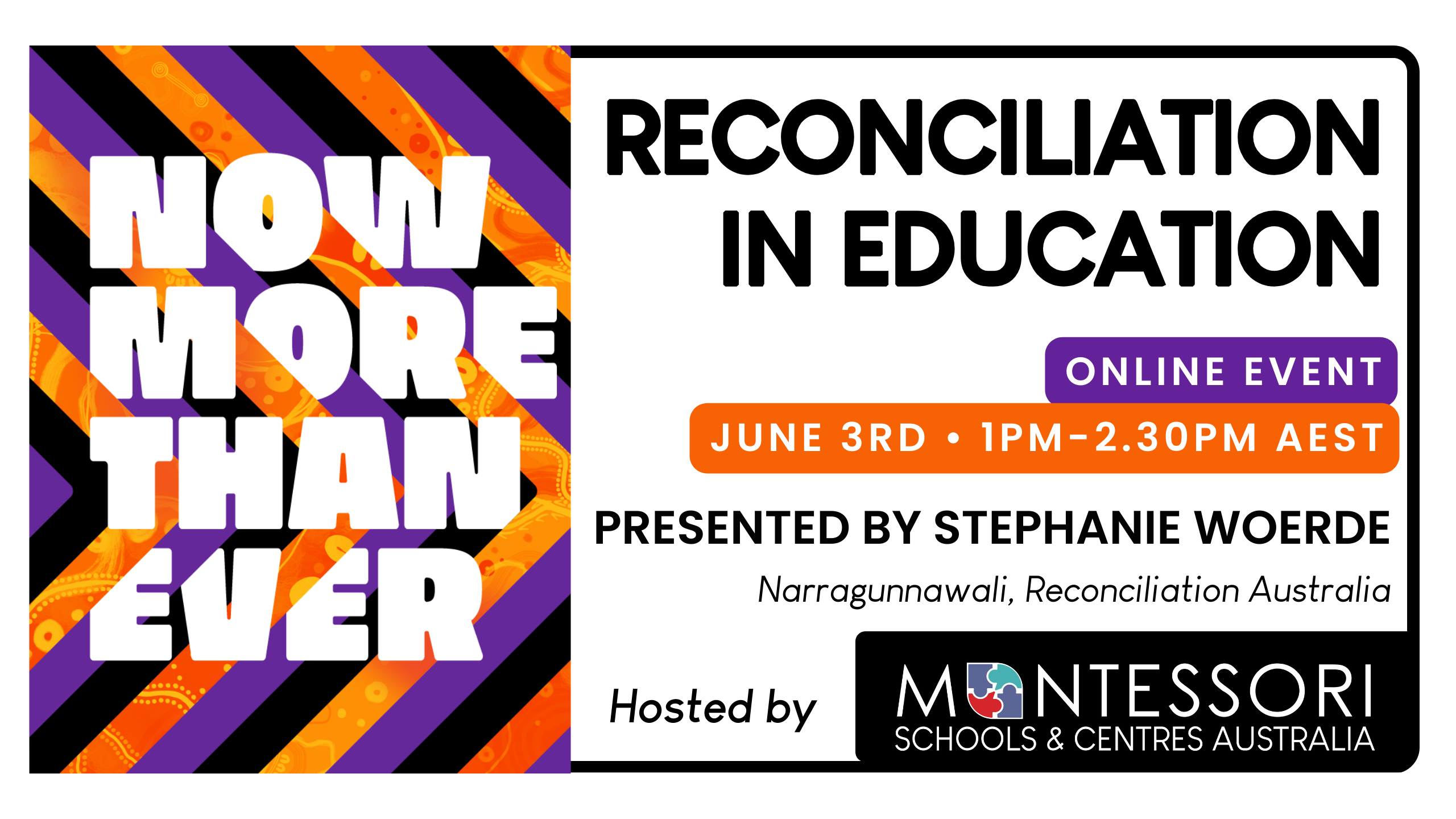 reconciliation in education online event presented by Stephanie Woerde