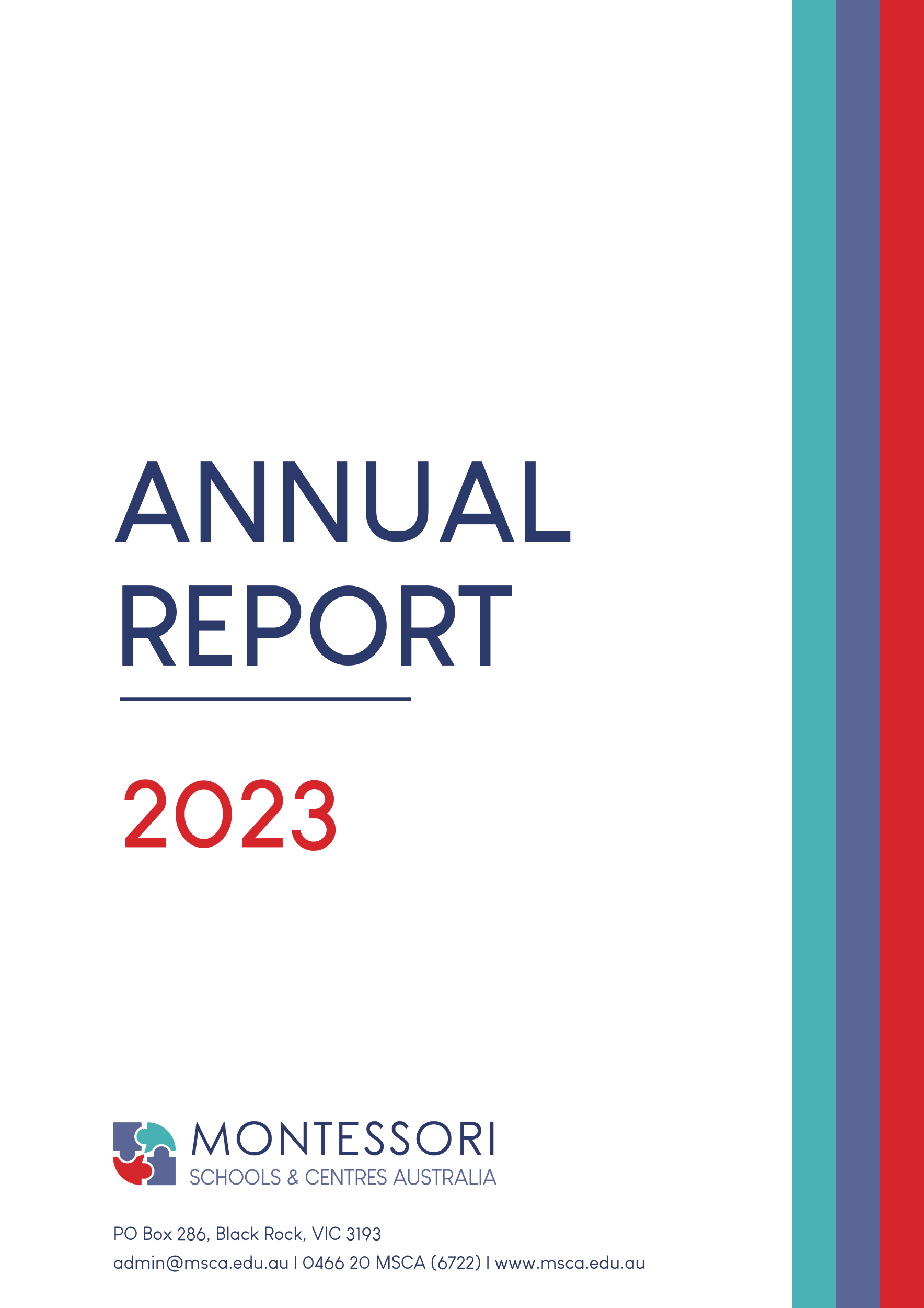 MSCA Annual report cover